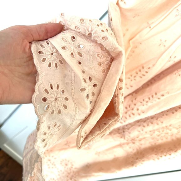 Gap Pale Pink Cotton Eyelet Midi Dress S - Picture 6 of 6